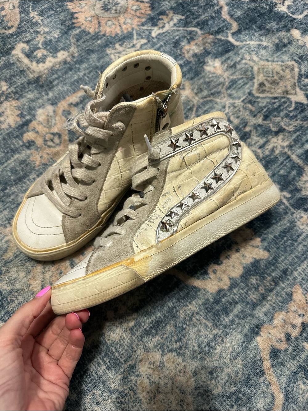 Vintage Havana Ivory Star-Accent High Top Sneakers